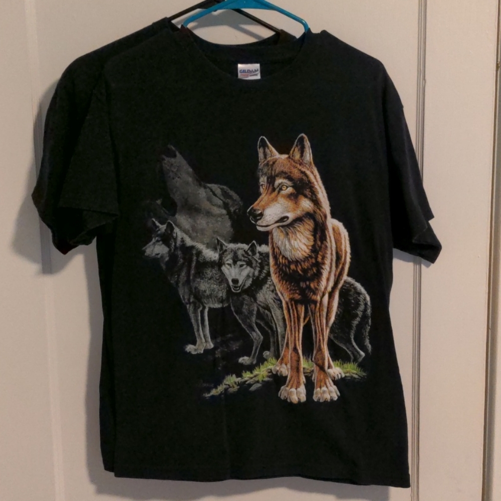 LOT of TWO bada** wolf shirts men's medium